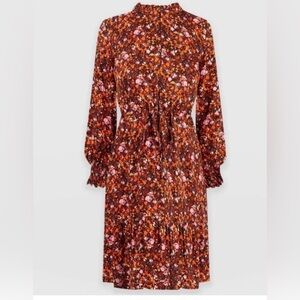 NWT Saint + Sofia Olivia Autumn Floral Long Sleeve Minj Dress size 10